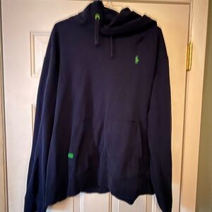 Ralph Lauren Navy Hoodie with Green Logo